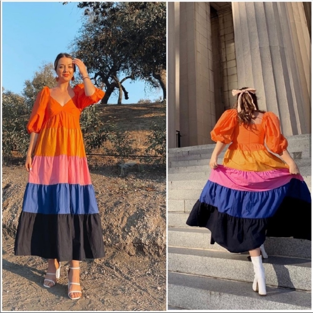NWT Farm Rio Color block stripe dress